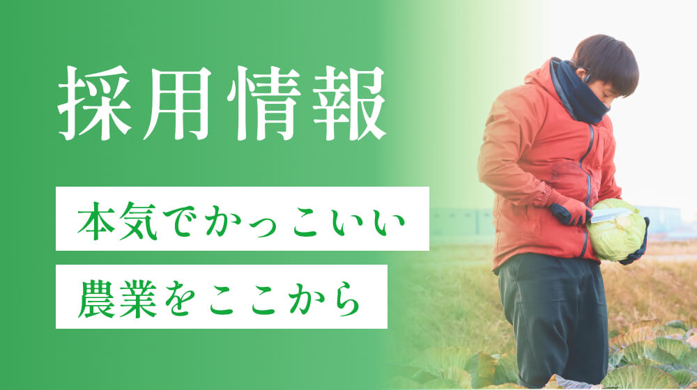 採用情報。本気でかっこいい農業をここから